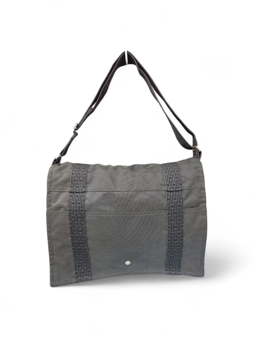 Hermes Gray Canvas Messenger Bag